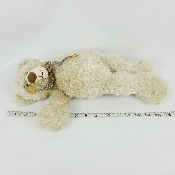 First & Main RegisTeddy Bear 16 inch Plaid Bow haggy Fuzzy Stuffed Animal Toy - Picture 4 of 4
